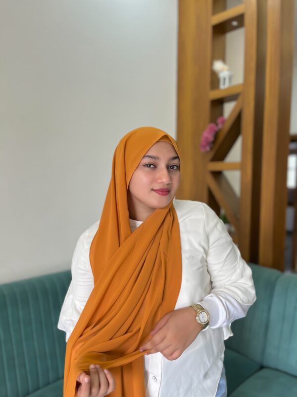 BURNT ORANGE SHABZ GEORGETTE HIJAB